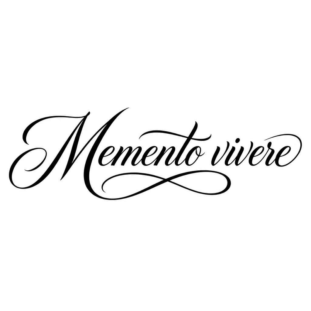 Тату эскиз: Font: Memento vivere (elegant calligraphy)