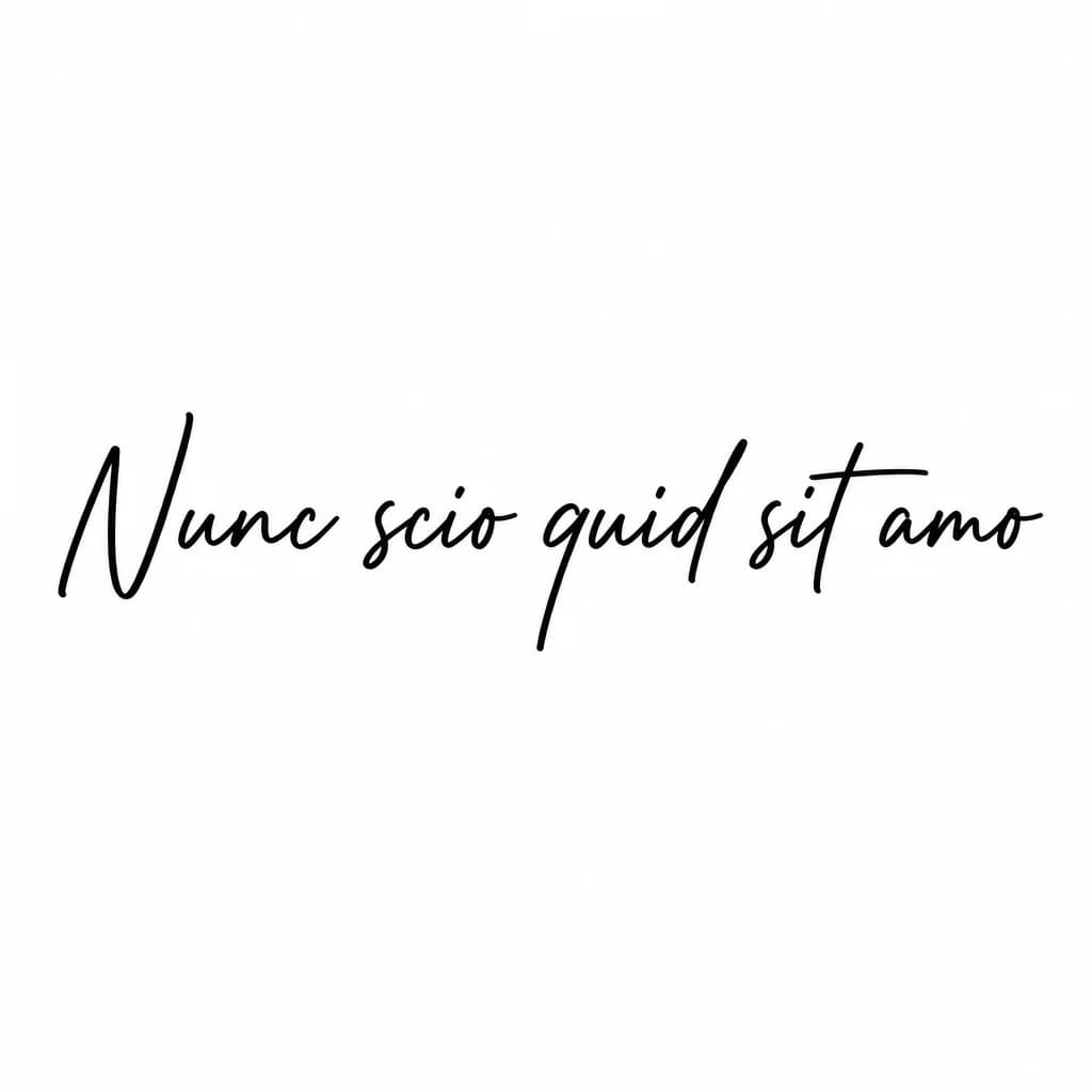 Тату эскиз: Font: Nunc scio quid sit amo (casual handwritten)