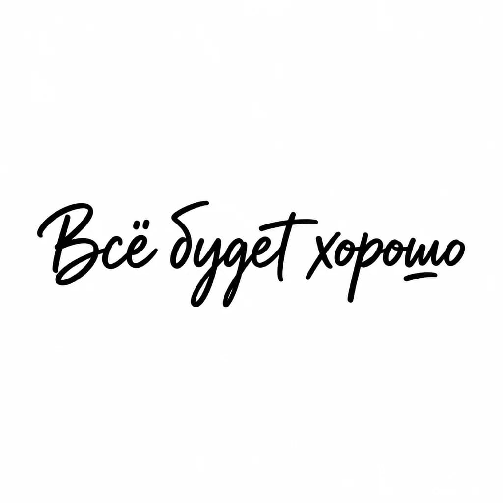 Тату эскиз: Font: Всё будет хорошо (casual handwritten)