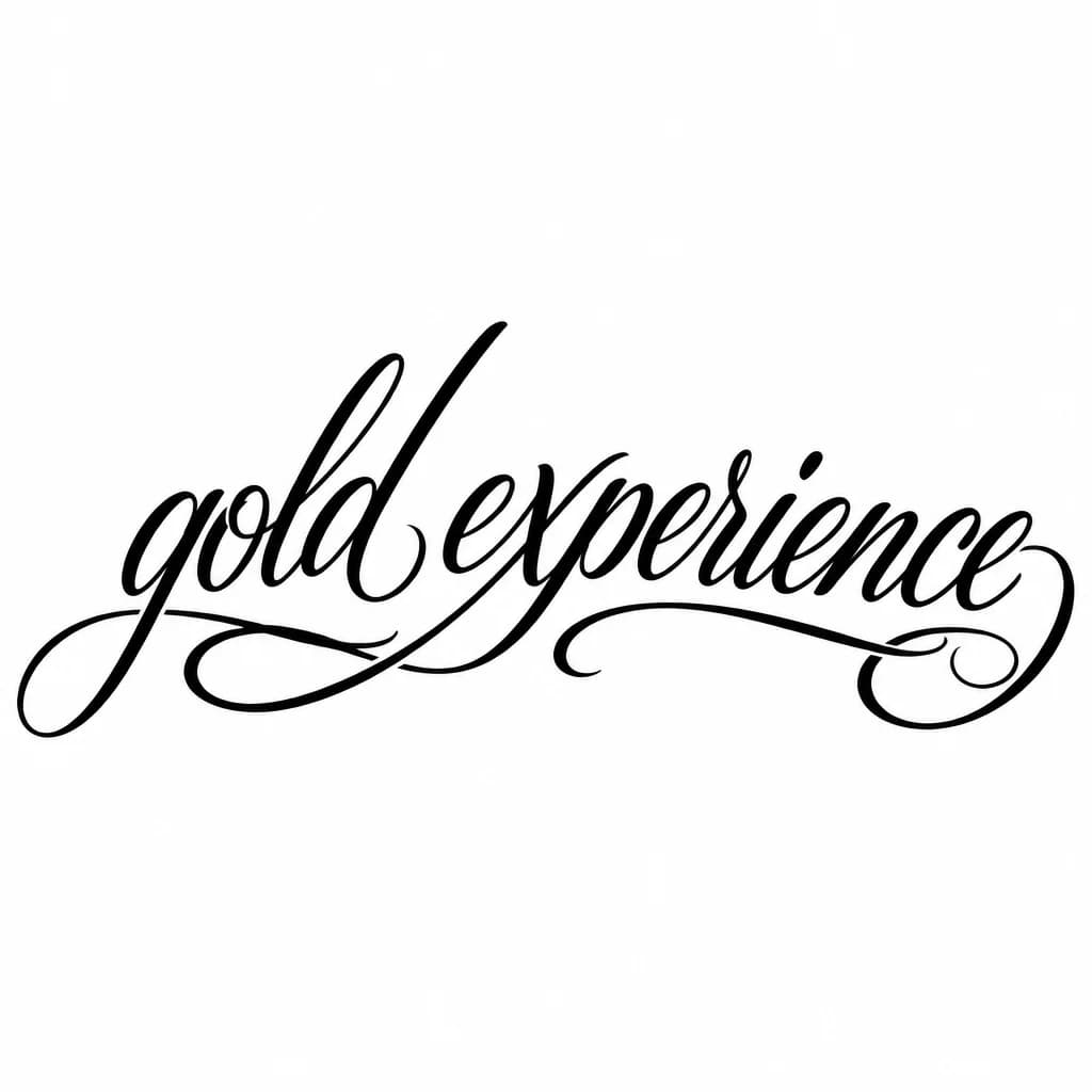 Тату эскиз: Font: gold experience (elegant cursive script)