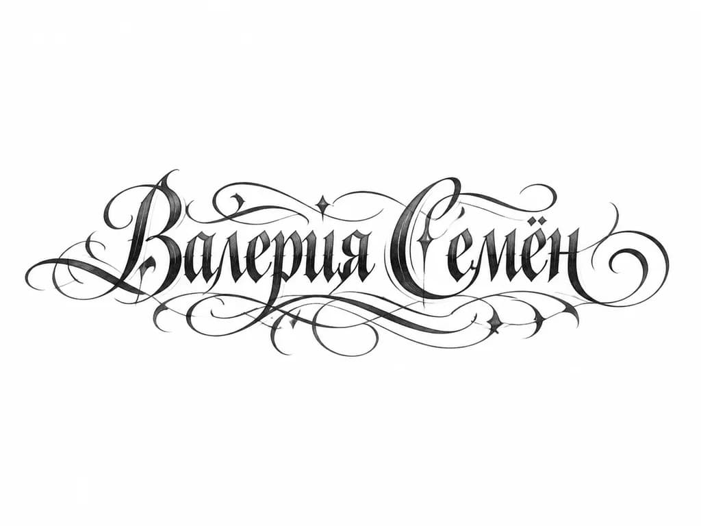 Тату эскиз: Имена детей