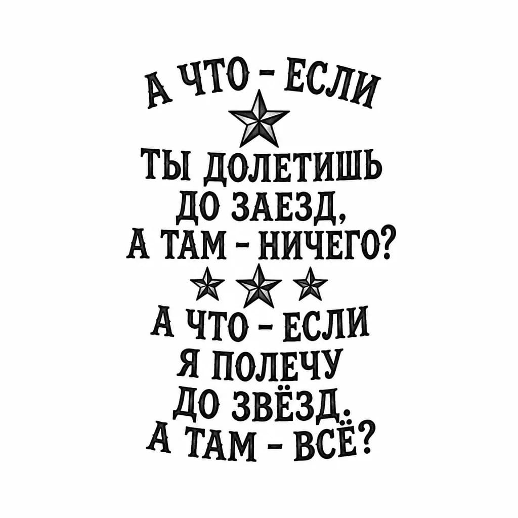 Тату эскиз: Только надпись и рядом одна или три звезды, больше никаких рисунков 