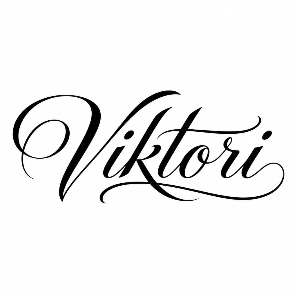 Тату эскиз: Font: Viktori (elegant calligraphy)