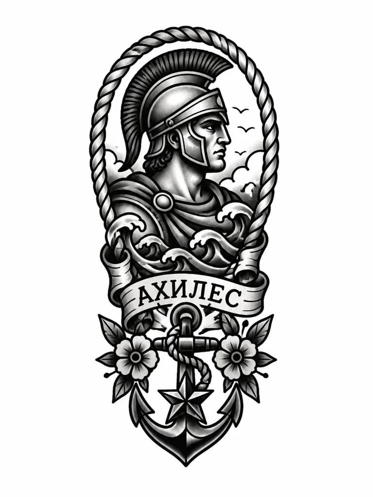 Тату эскиз: Ахилес 
