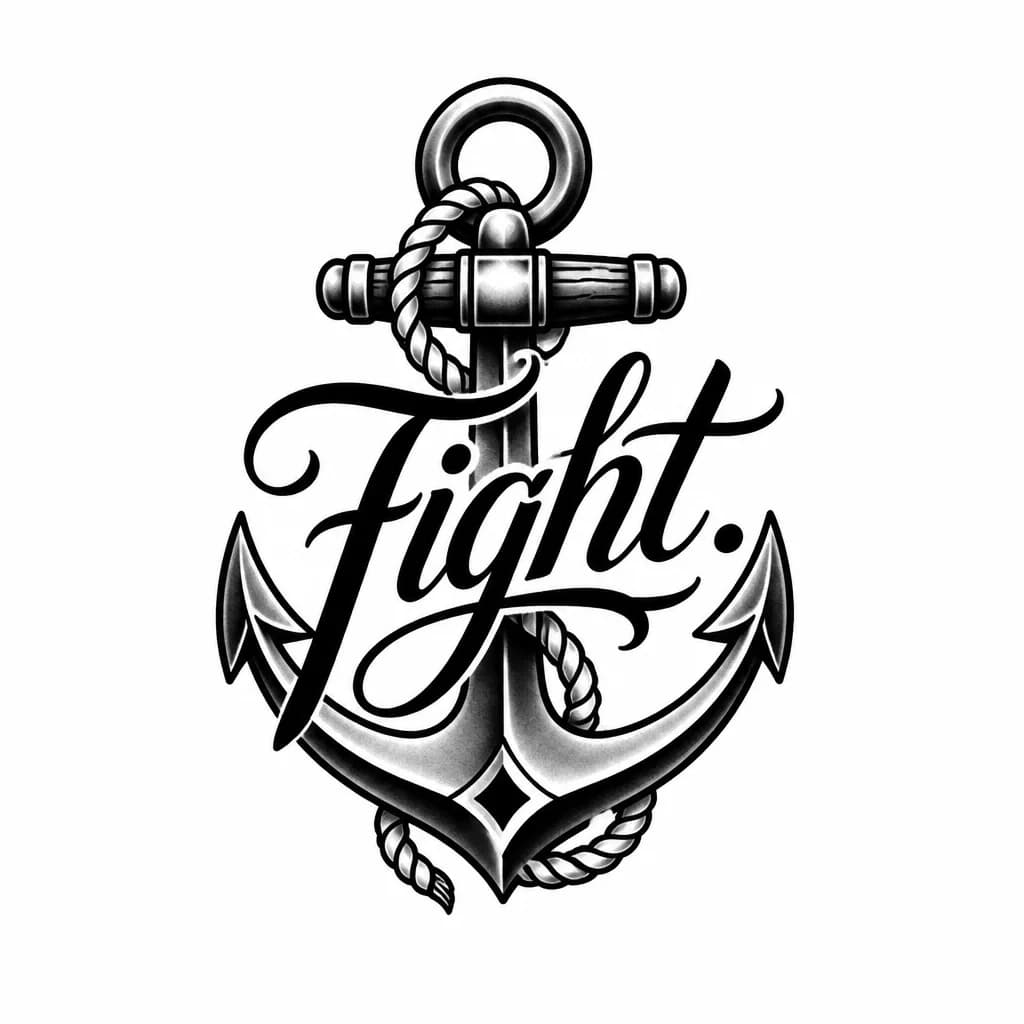 Тату эскиз: сделай тату эскиз каллиграфическим шрифтом с надписью : fight.