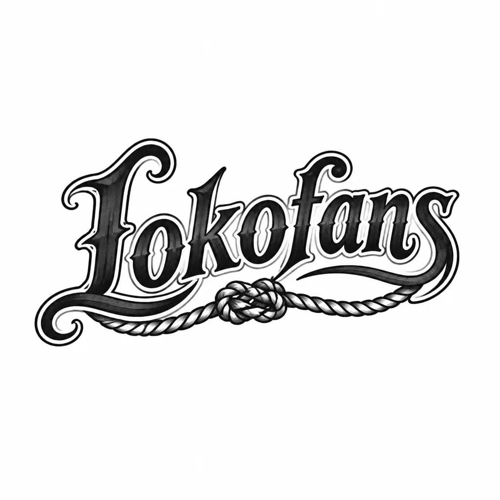 Тату эскиз: Надпись красивым шрифтом Lokofans без рисунка 