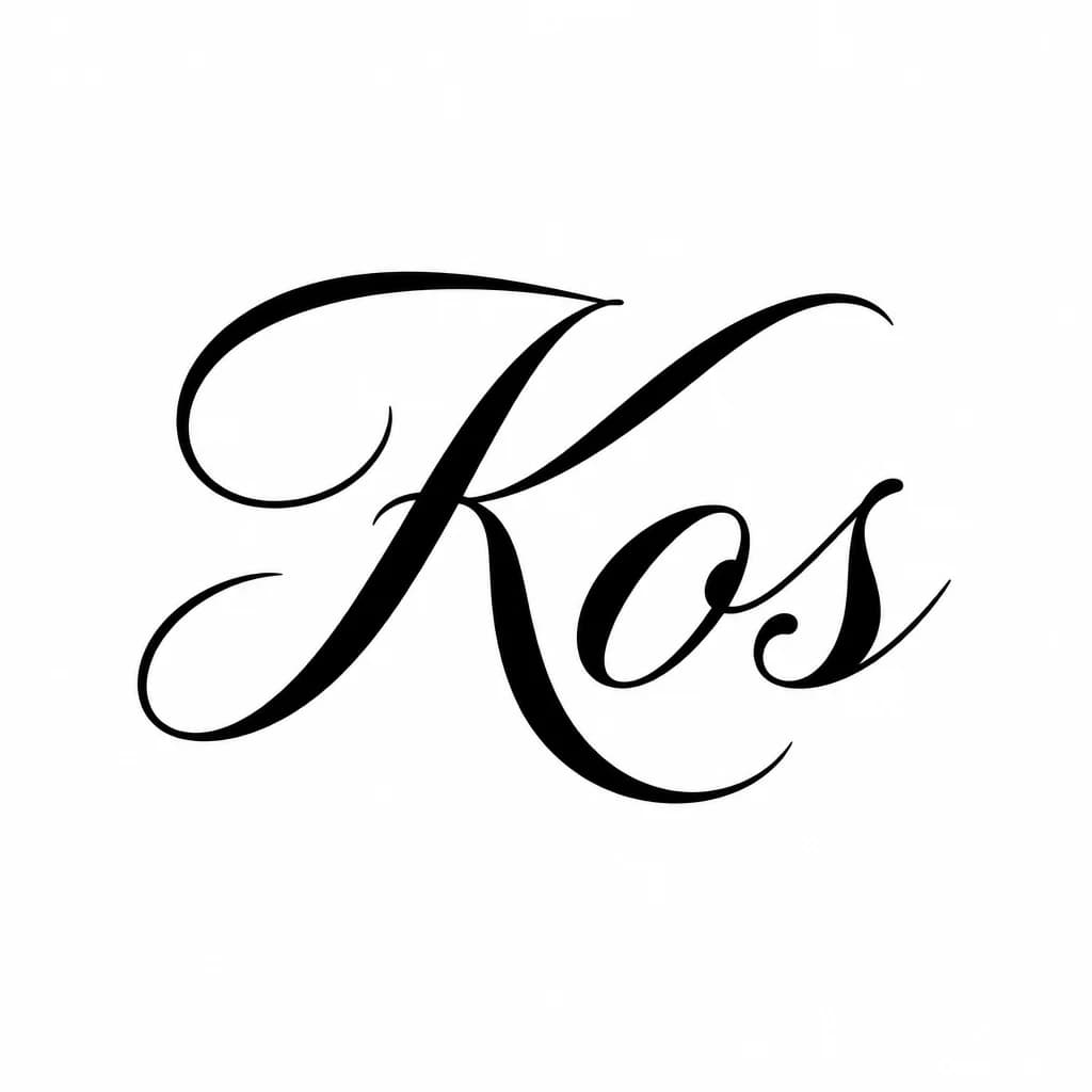 Тату эскиз: Font: Kos (elegant calligraphy)