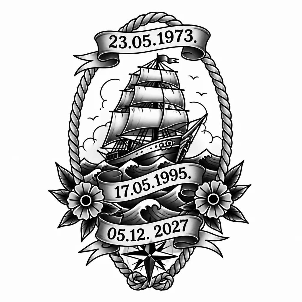 Тату эскиз: 23.05.1973  17.05.1995. 05.12
2027