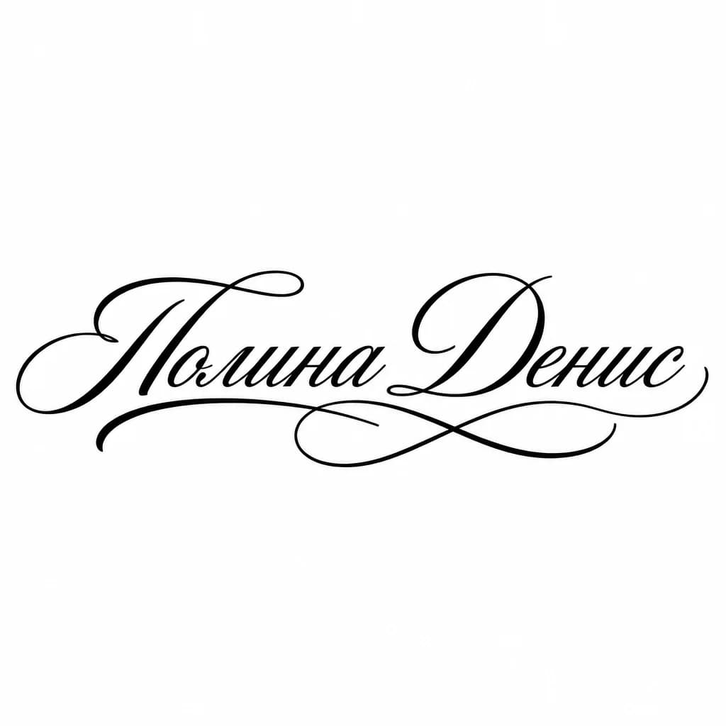 Тату эскиз: Font: Полина Денис  (elegant cursive script)