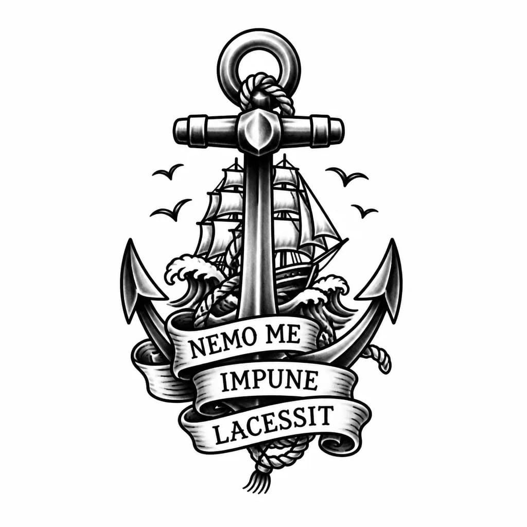 Тату эскиз: Nemo me impune lacessit