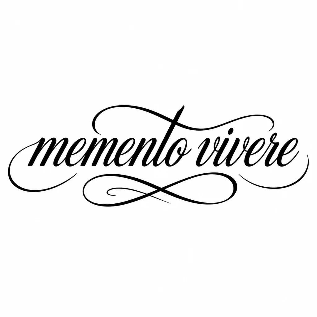Тату эскиз: Font: memento vivere (elegant calligraphy)