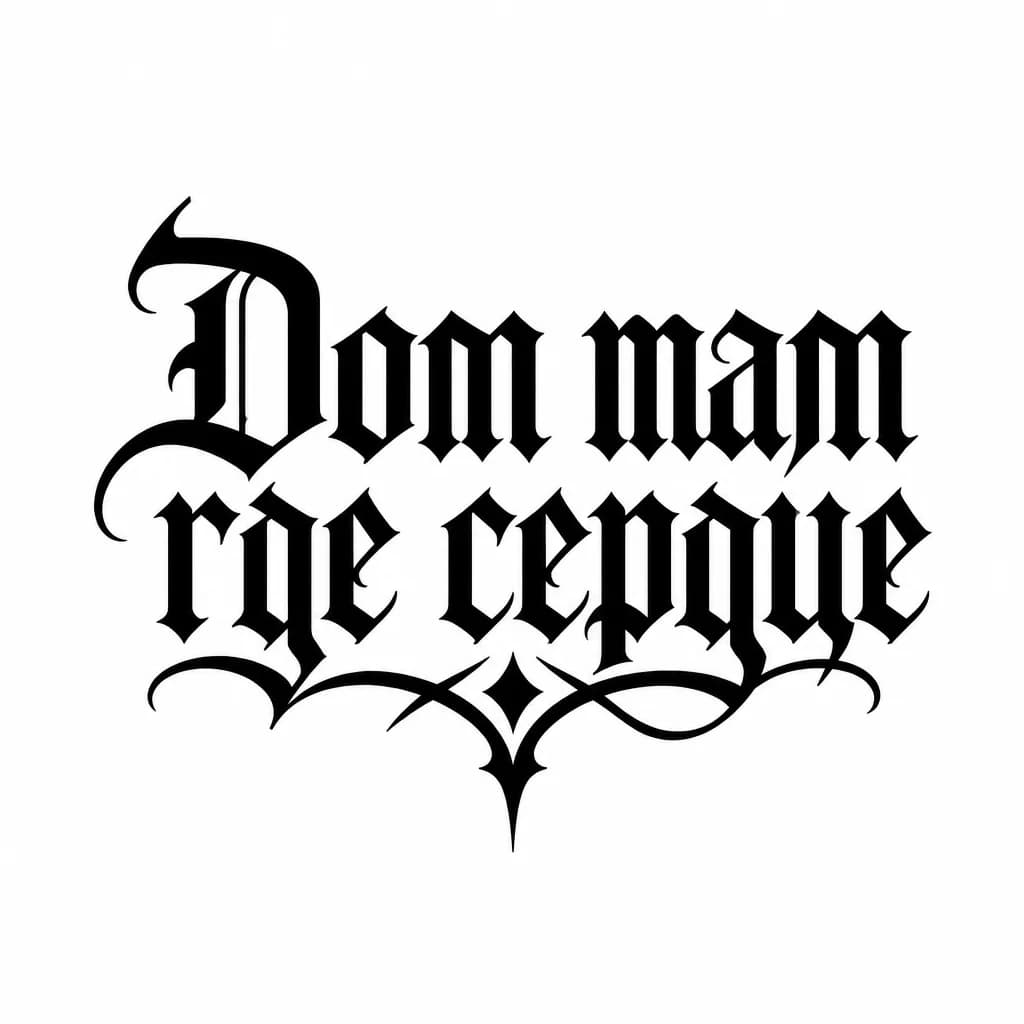 Тату эскиз: Font: Дом там где сердце (gothic dark lettering)