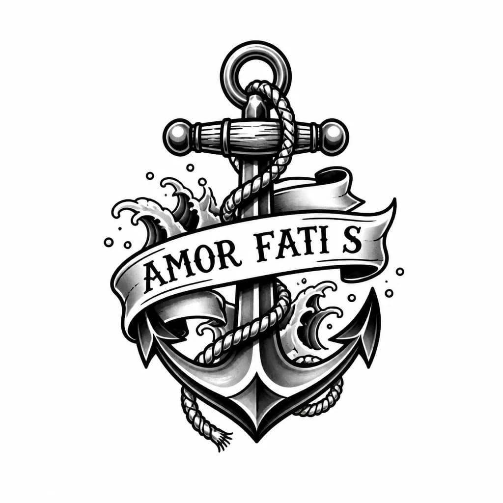 Тату эскиз: AMOR FATI S❤️