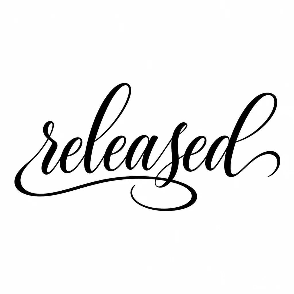 Тату эскиз: Font: released (elegant calligraphy)