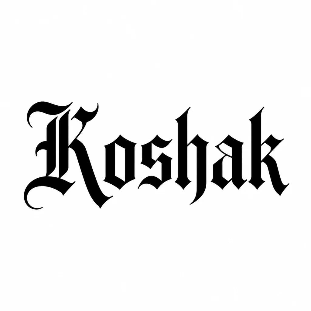 Тату эскиз: Font: Koshak (old english blackletter)