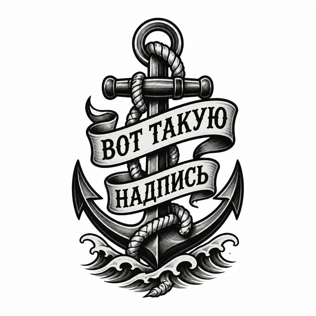 Тату эскиз: Вот такую надпись 