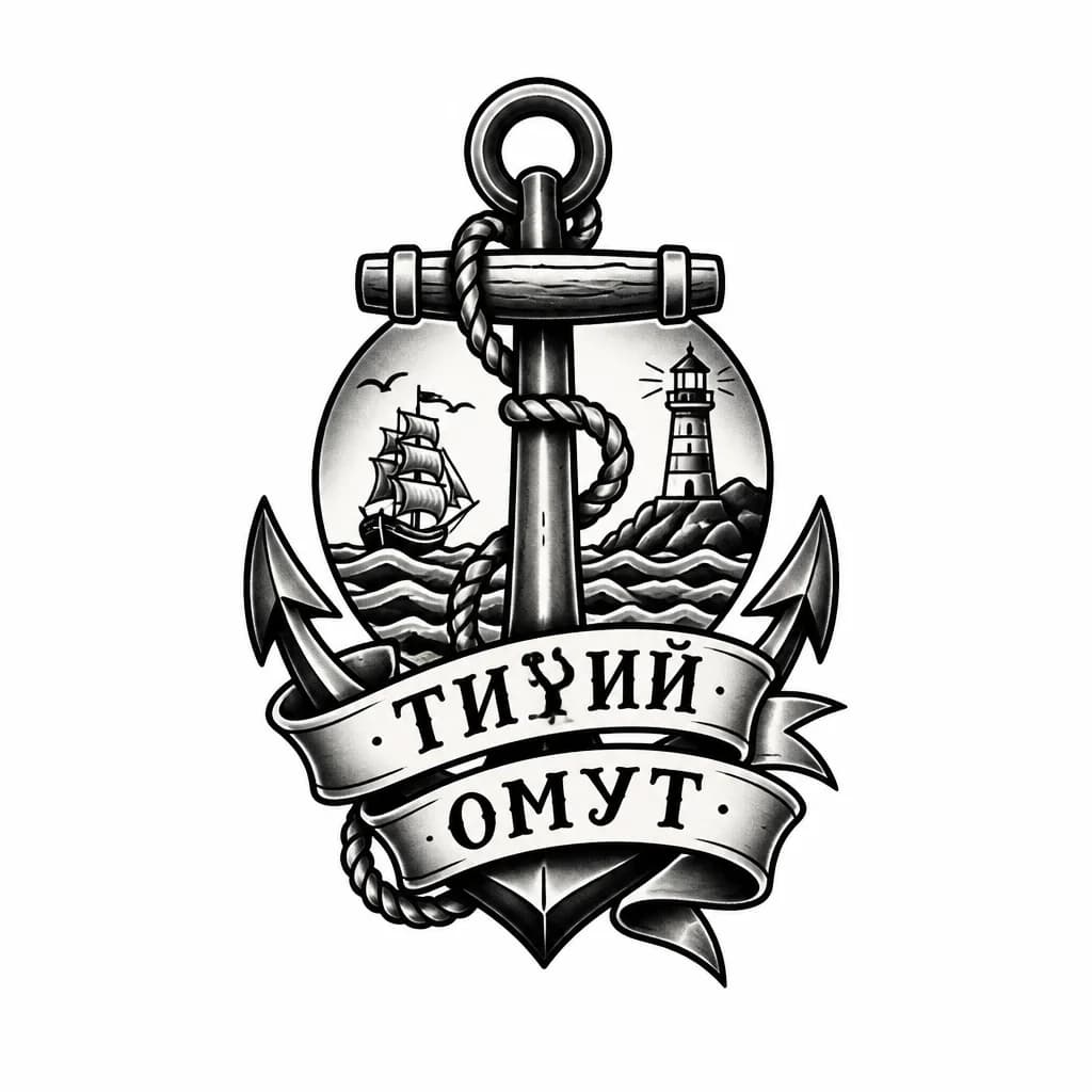 Тату эскиз: Тату надпись  тихий омут 