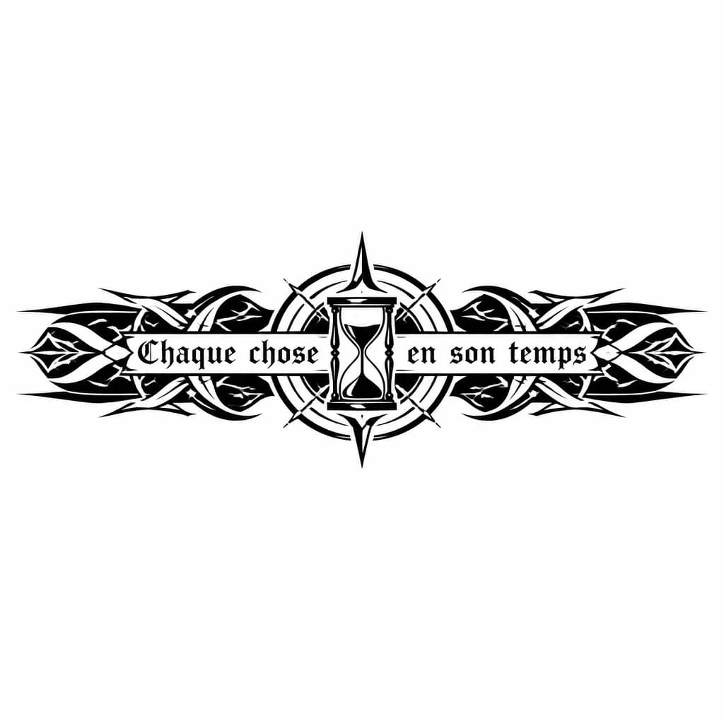 Тату эскиз: Chaque chose en son temps