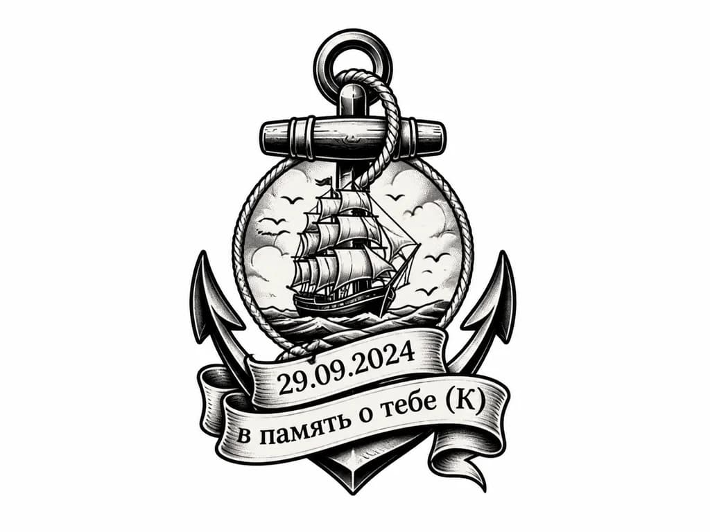 Тату эскиз:  29.09.2024 в память о тебе … (К)