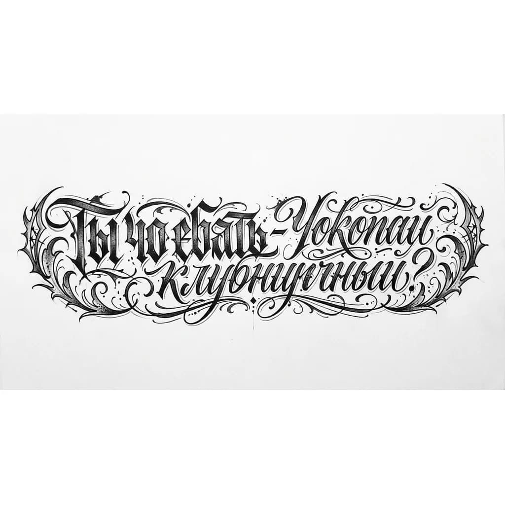 Тату эскиз: Накидай несколько вариантов, для мужчины, шрифтом  в стиле Dark Lettering