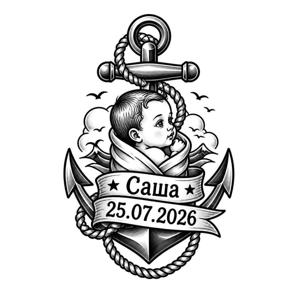 Тату эскиз: Хочу тату в честь ребёнка
