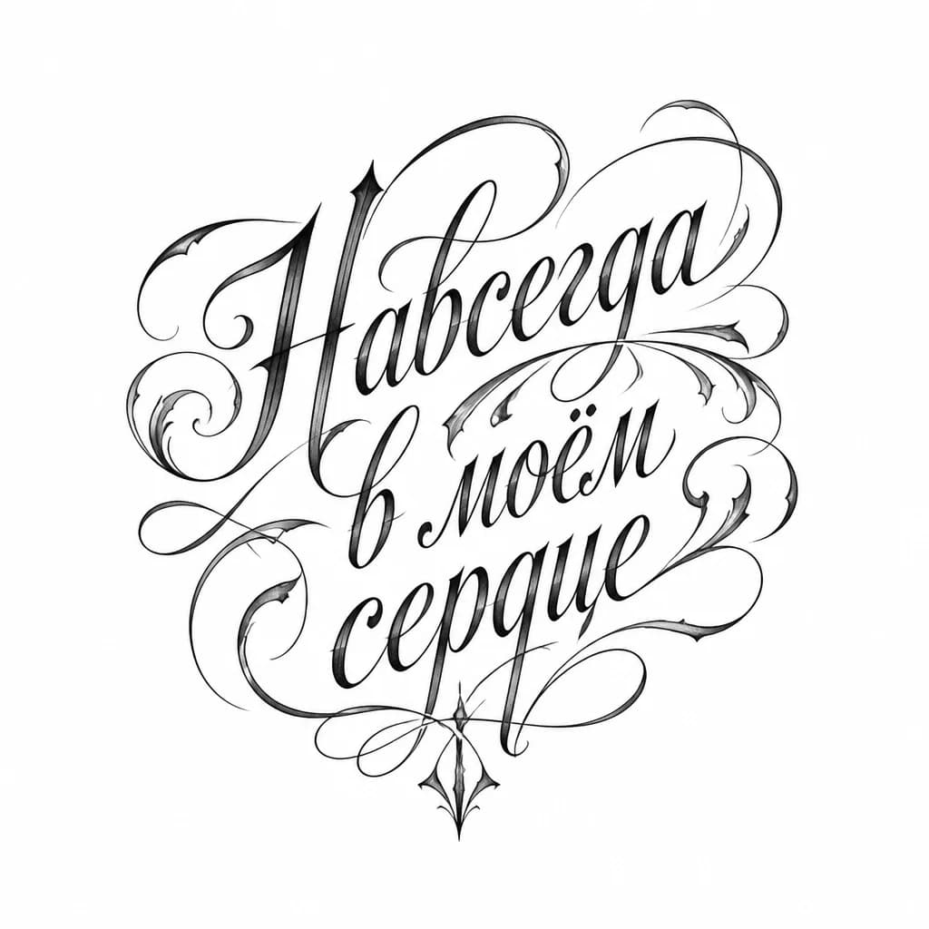 Тату эскиз: Навсегда в моём сердце
