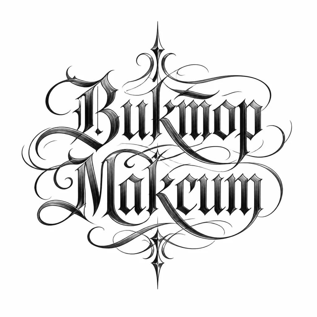 Тату эскиз: хочу сделать два имени Виктор и Максим в стиле леттеринг
