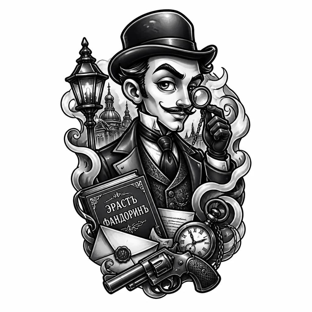 Тату эскиз: Татуировка по мотивам детективов об Эрасте Фандорине