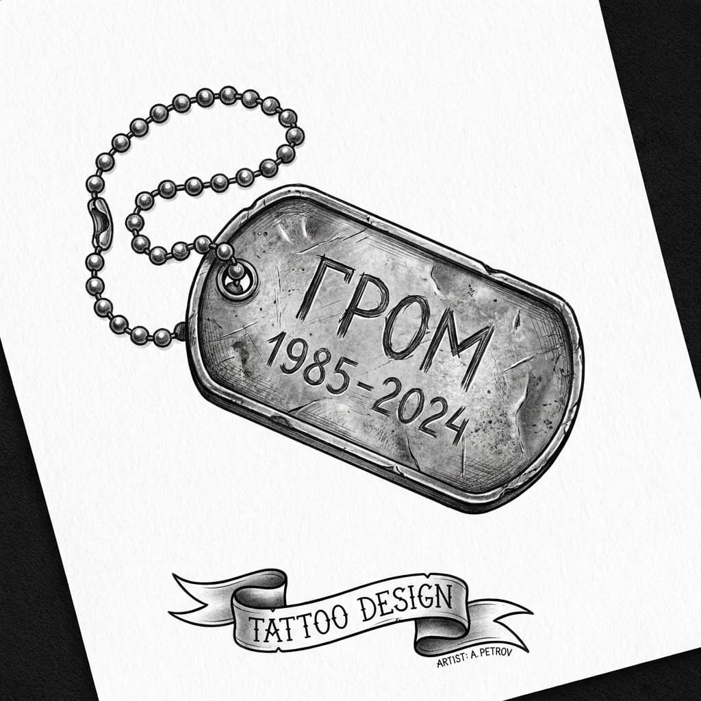 Тату СВО на ноге — эскиз Реализм