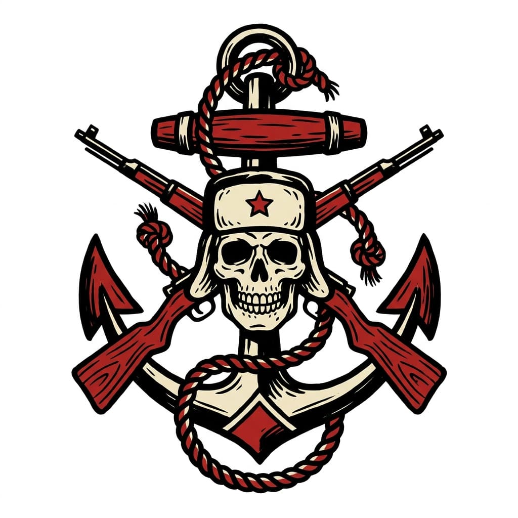 Тату СВО на ноге — эскиз Традиционный