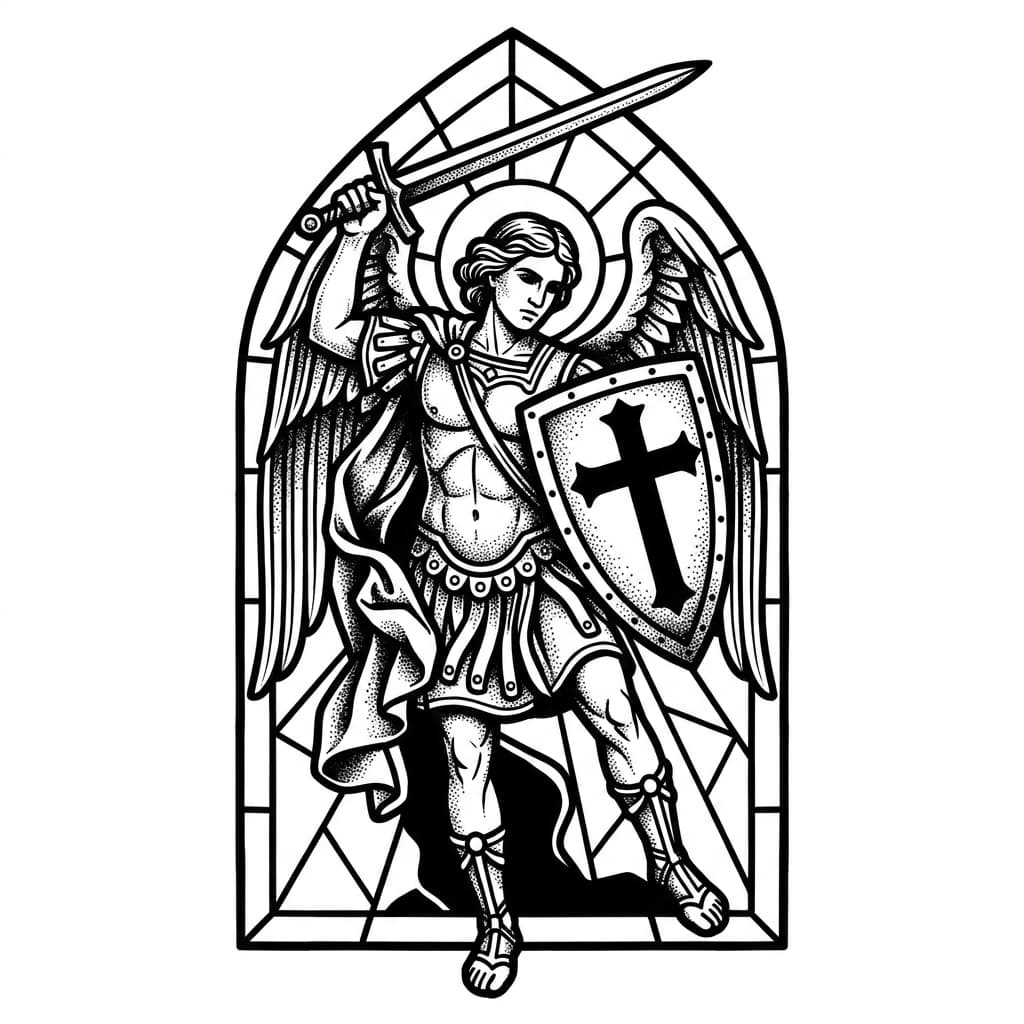 Тату СВО на ноге — эскиз Блэкворк