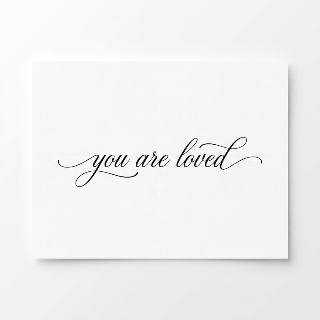 Тату эскиз: Цитата «You are loved» — для девушек