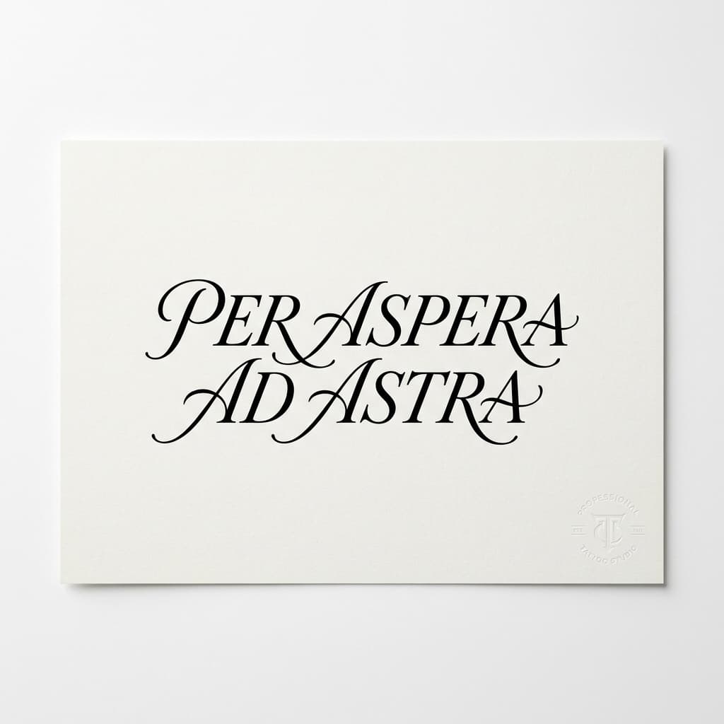 Тату эскиз: «Per aspera ad astra» — через тернии к звёздам