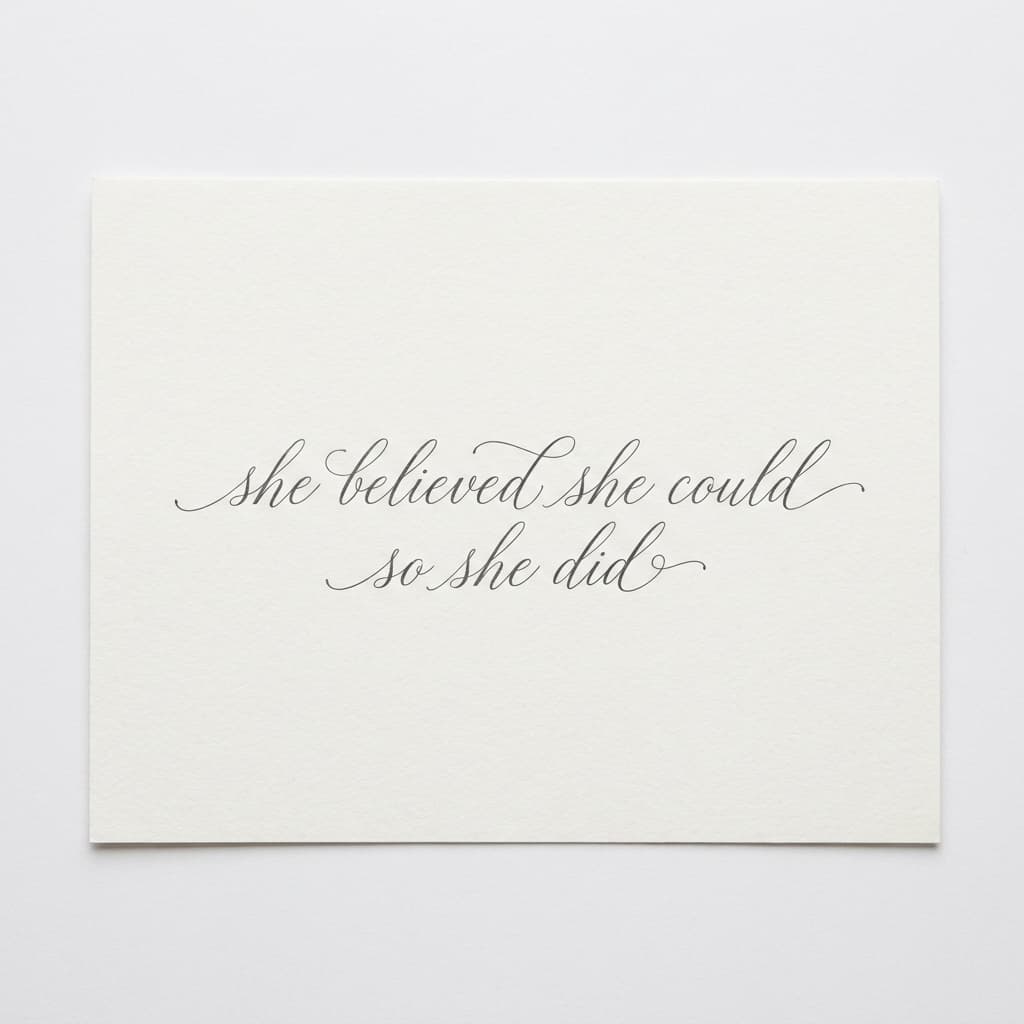 Тату эскиз: Цитата «She believed she could» — для девушек