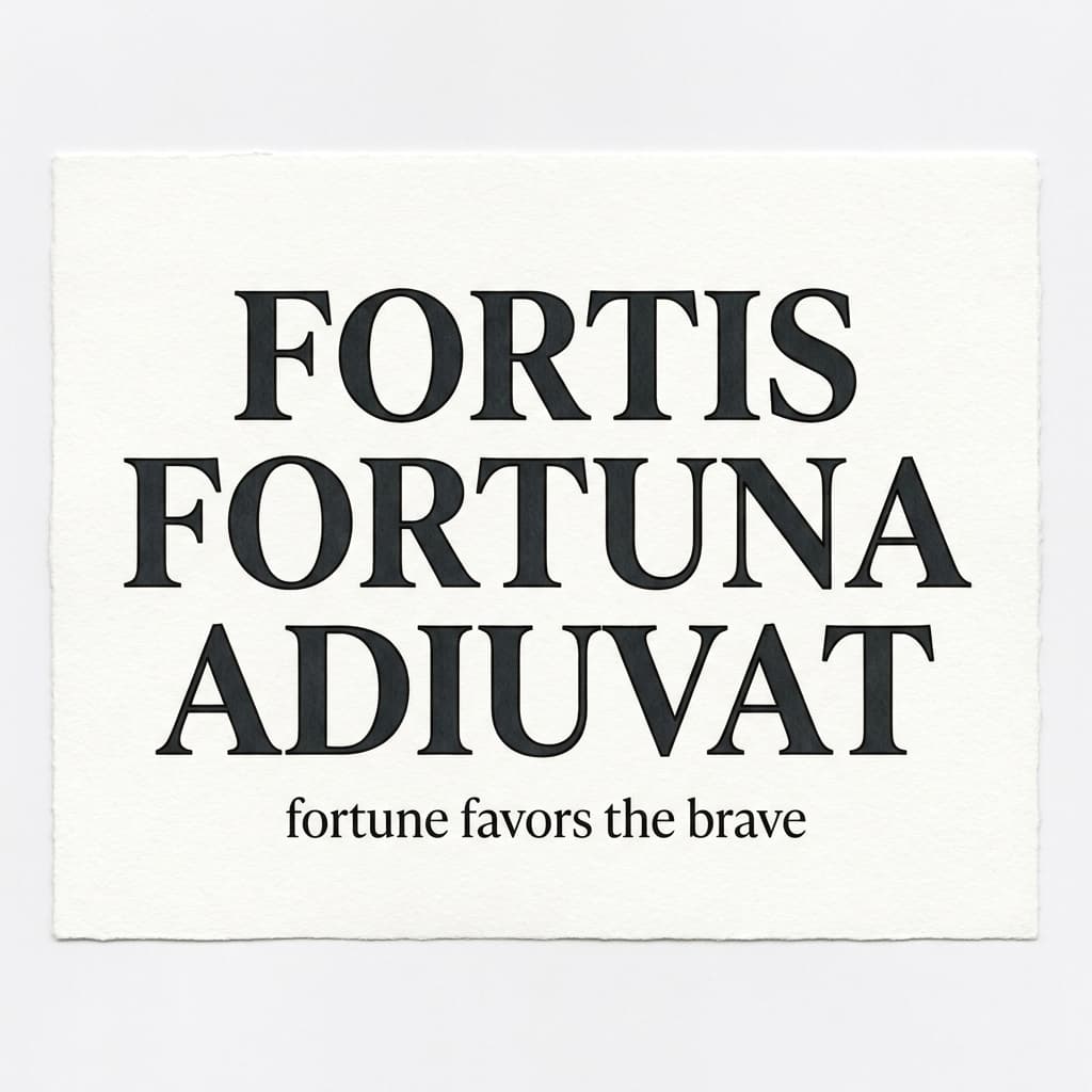 Тату эскиз: «Fortis fortuna adiuvat» латынь — для мужчин