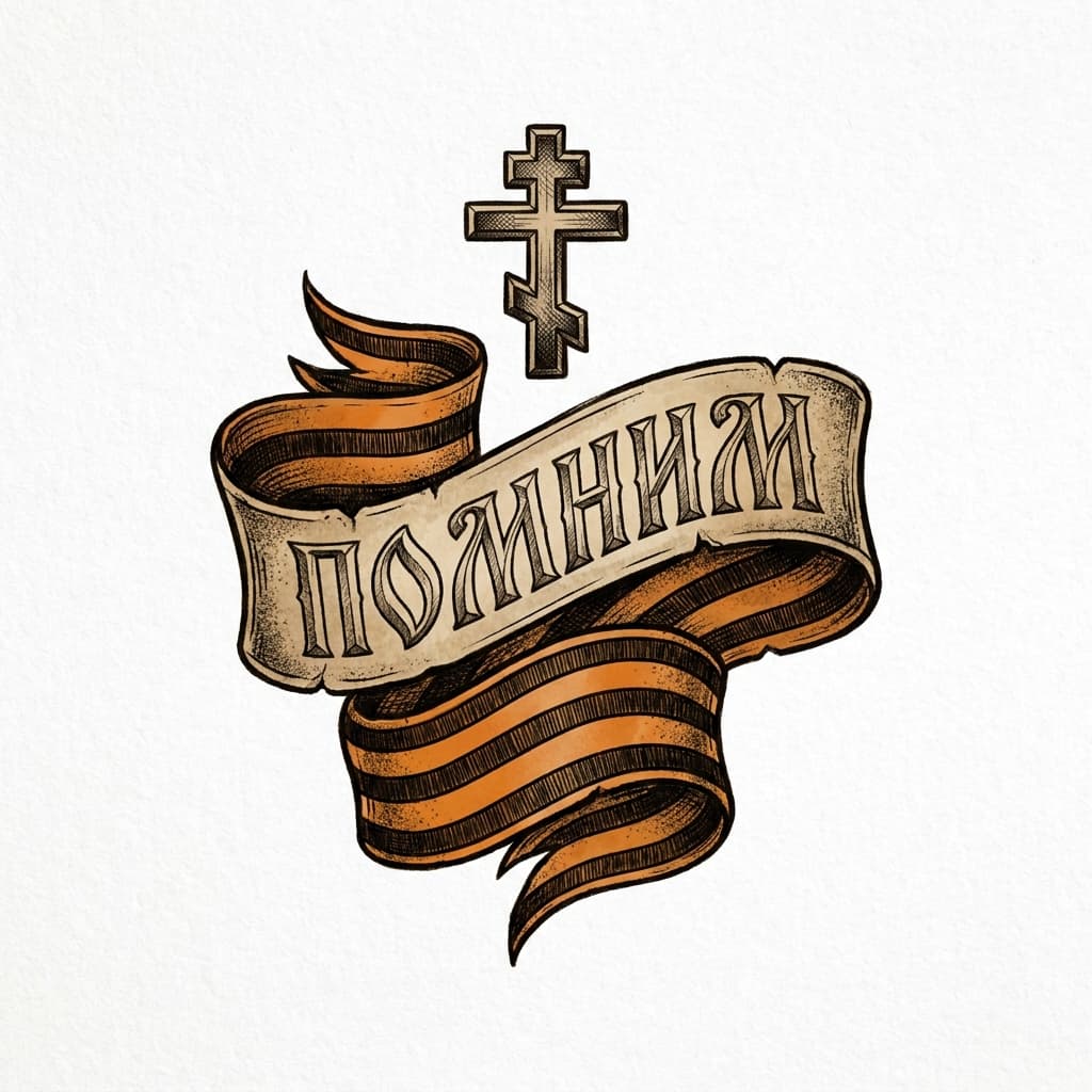 Тату СВО на ноге — эскиз Реализм