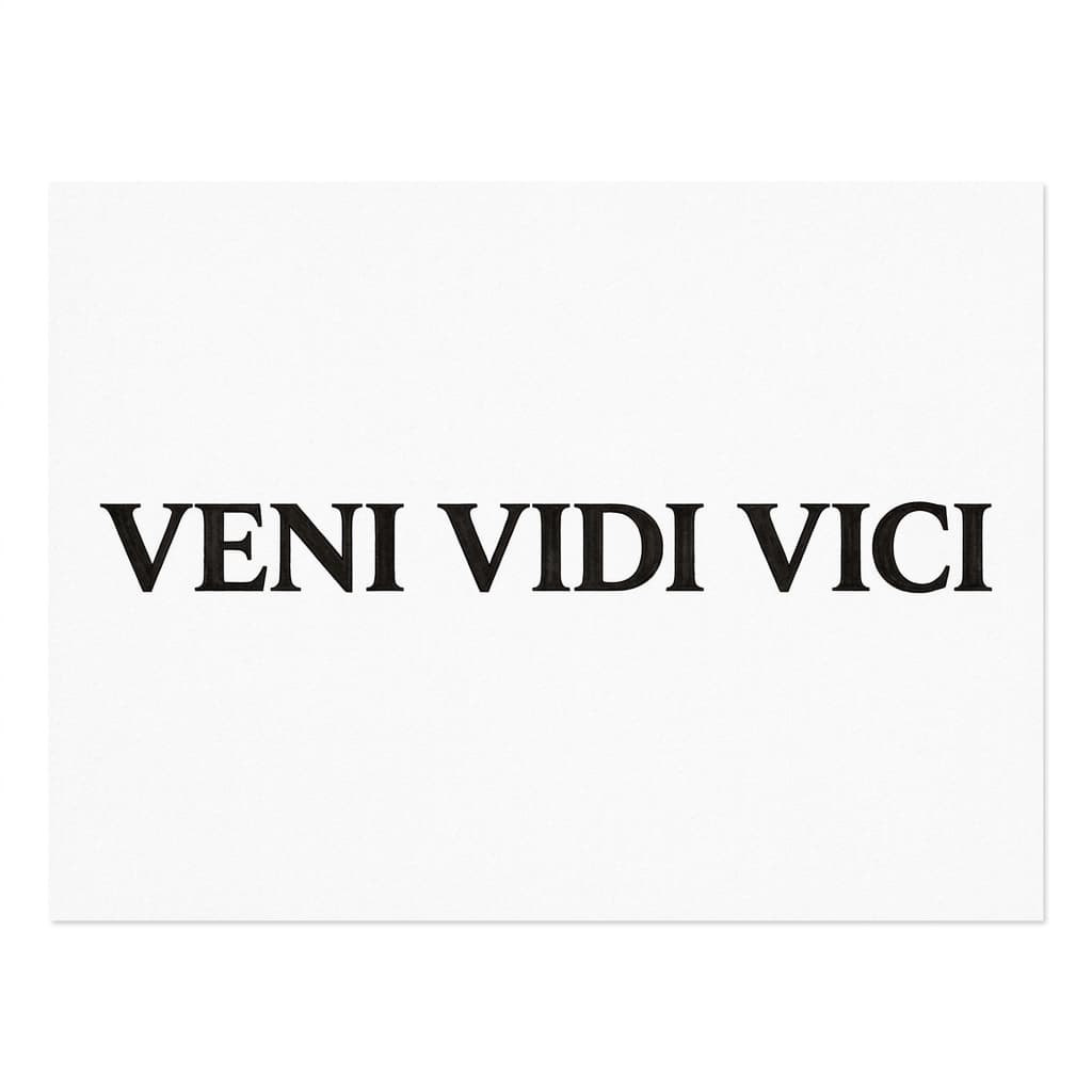 Тату эскиз: «Veni vidi vici» латынь — пришёл, увидел, победил