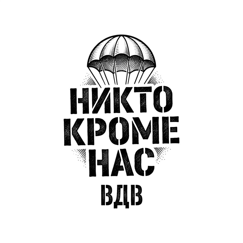 Тату СВО на ноге — эскиз Леттеринг