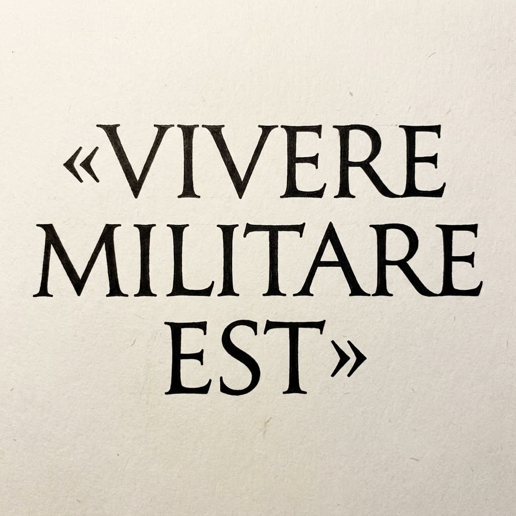 Тату эскиз: «Vivere militare est» латынь — жить значит бороться