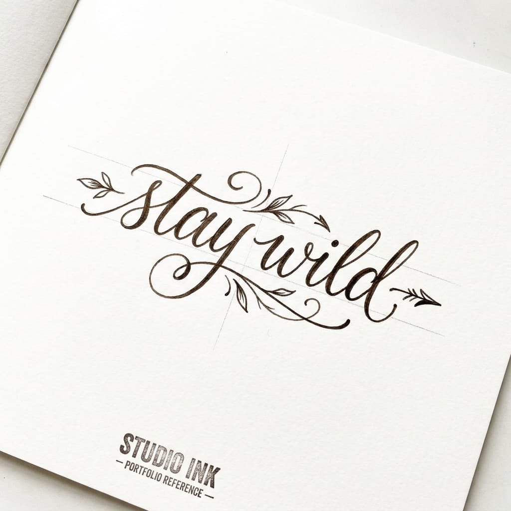 Тату эскиз: «Stay wild» — для девушек