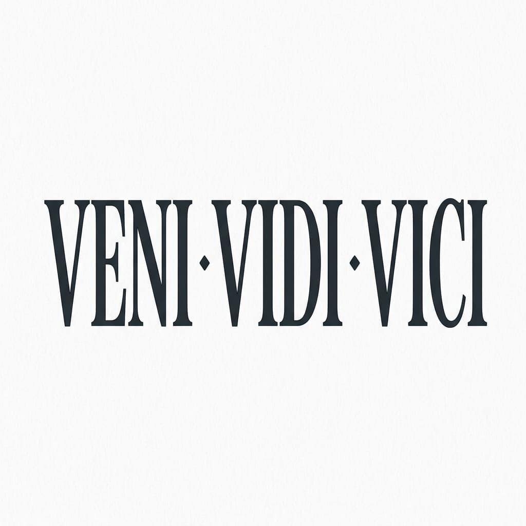 Тату эскиз: «Veni Vidi Vici» — мужская латинская надпись