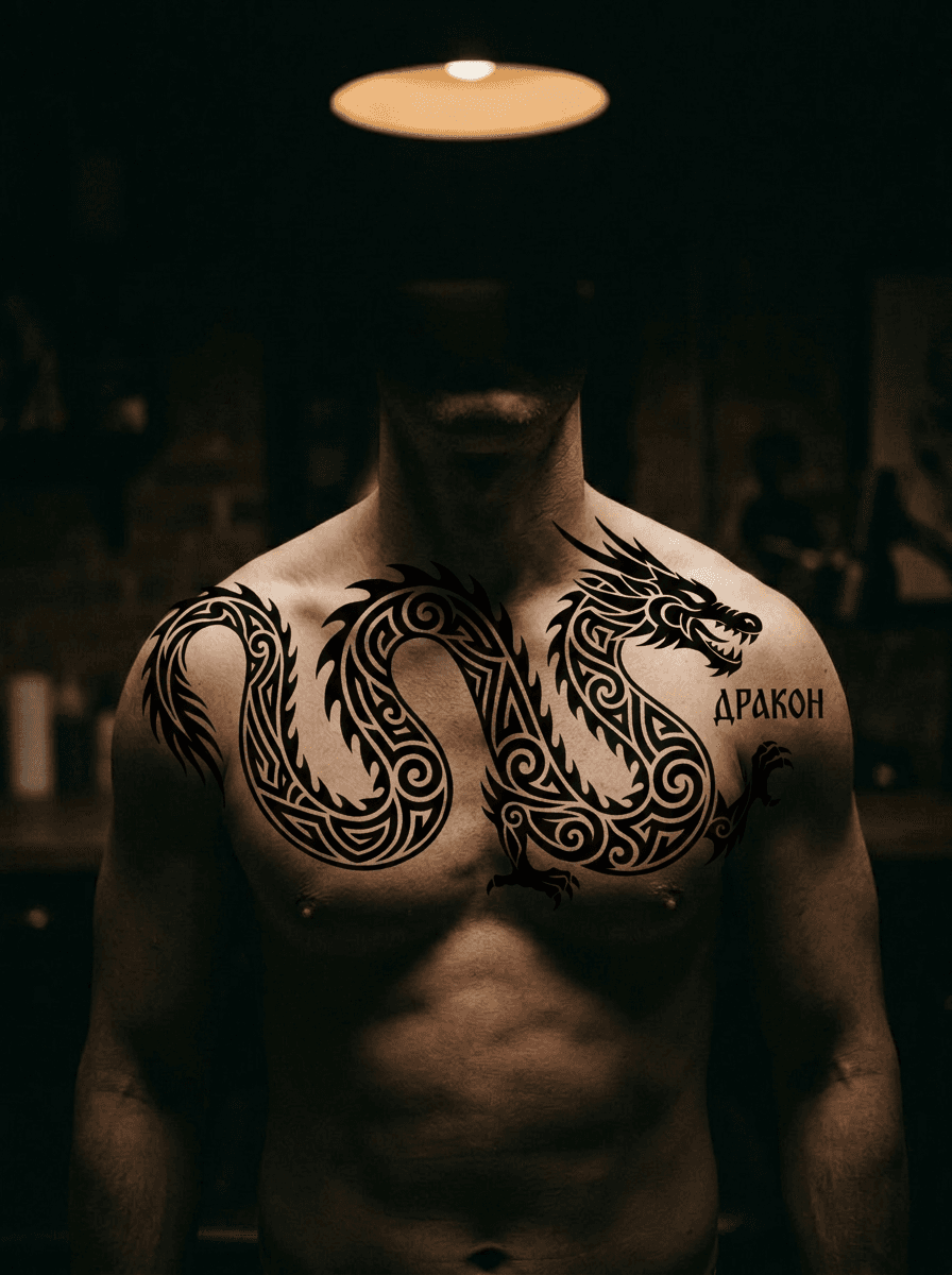 Тату эскиз: Tryon: Грудь