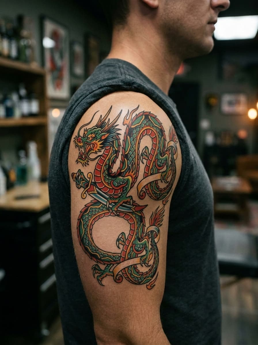 Тату эскиз: Tryon: shoulder
