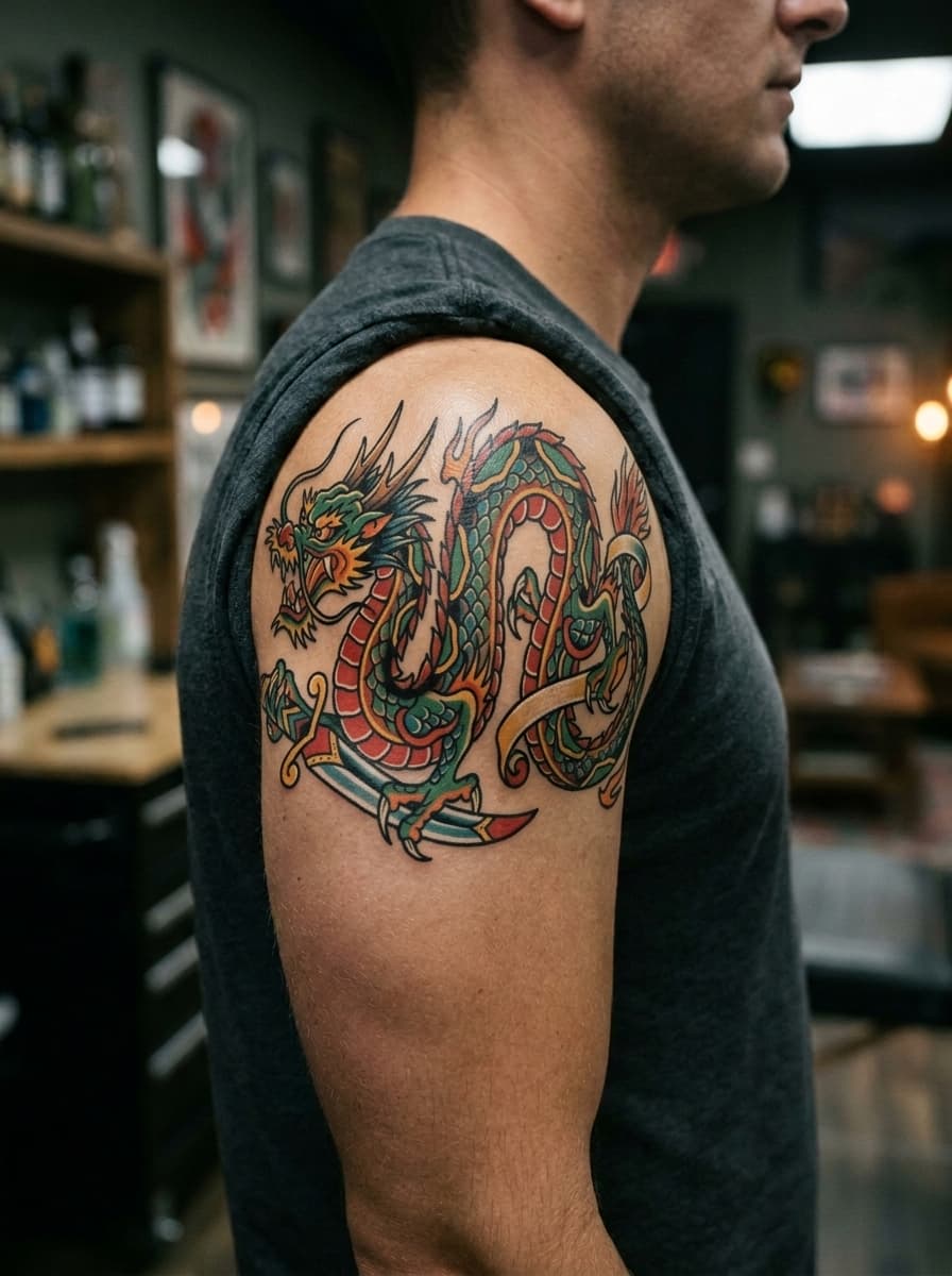 Тату эскиз: Tryon: shoulder
