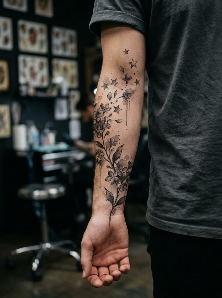 Тату эскиз: Tryon: forearm