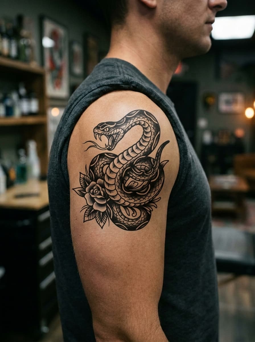 Тату эскиз: Tryon: shoulder