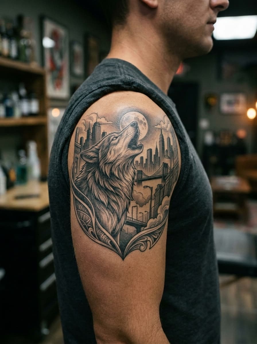 Тату эскиз: Tryon: shoulder