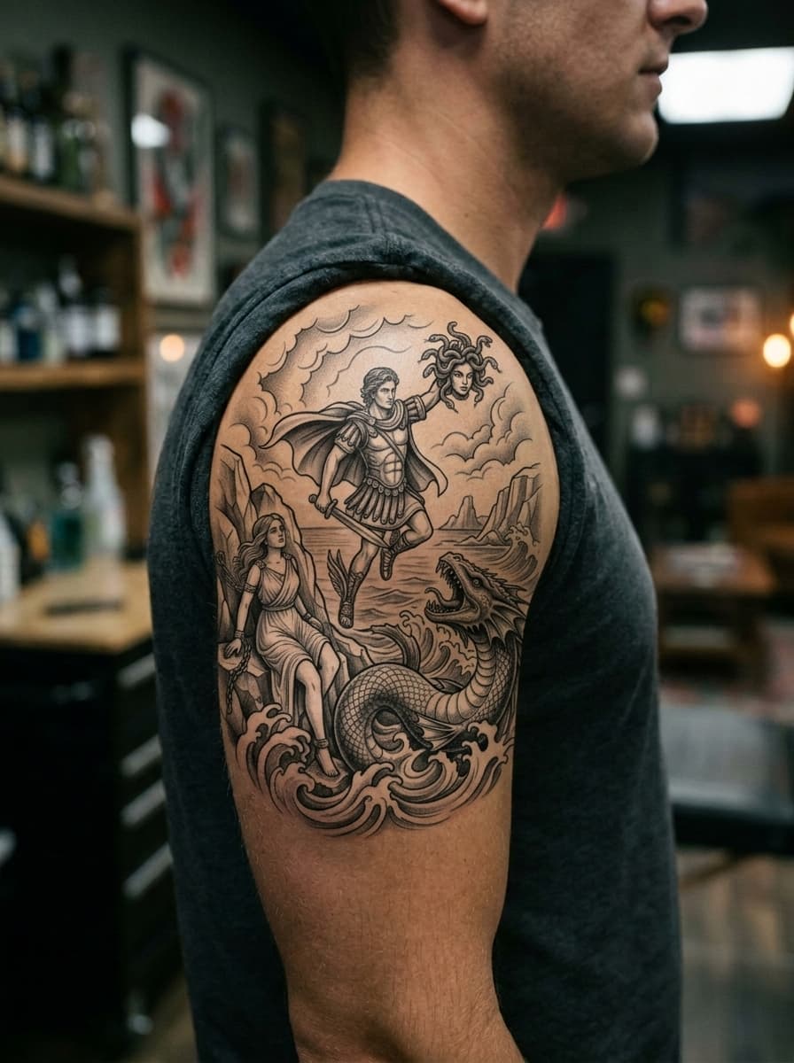 Тату эскиз: Tryon: shoulder