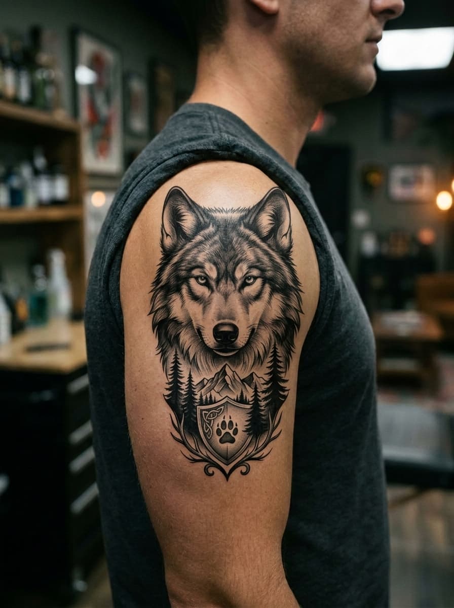 Тату эскиз: Tryon: shoulder