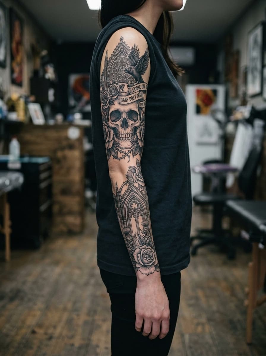 Тату эскиз: Tryon: sleeve